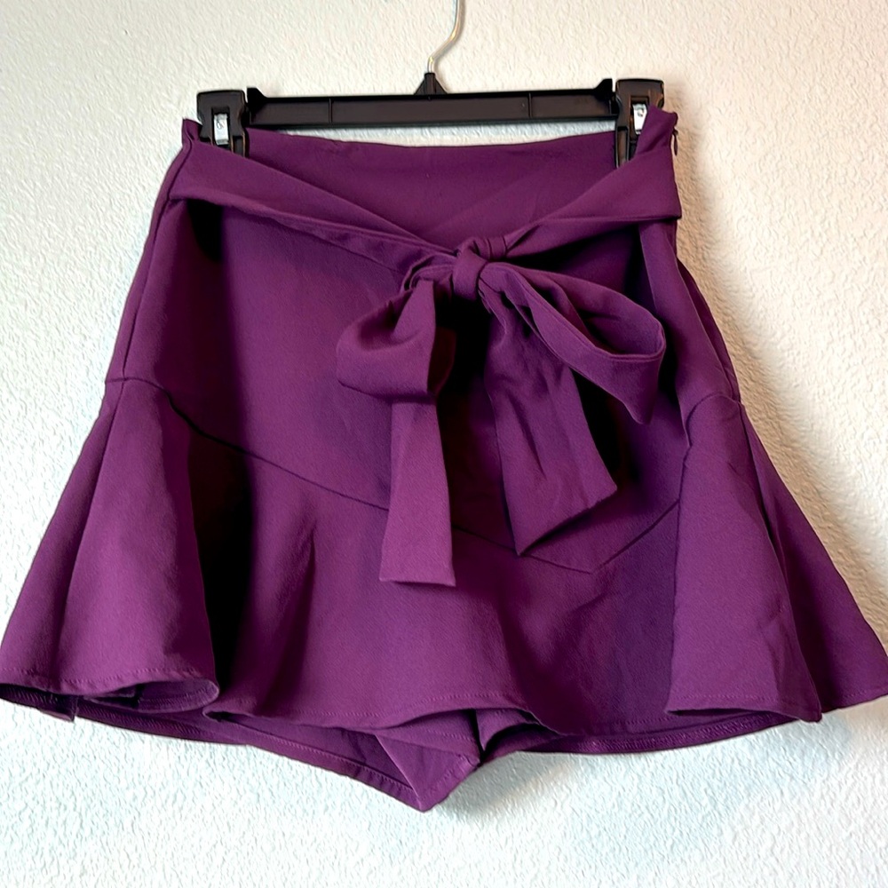 Zara ruffled skort in purple